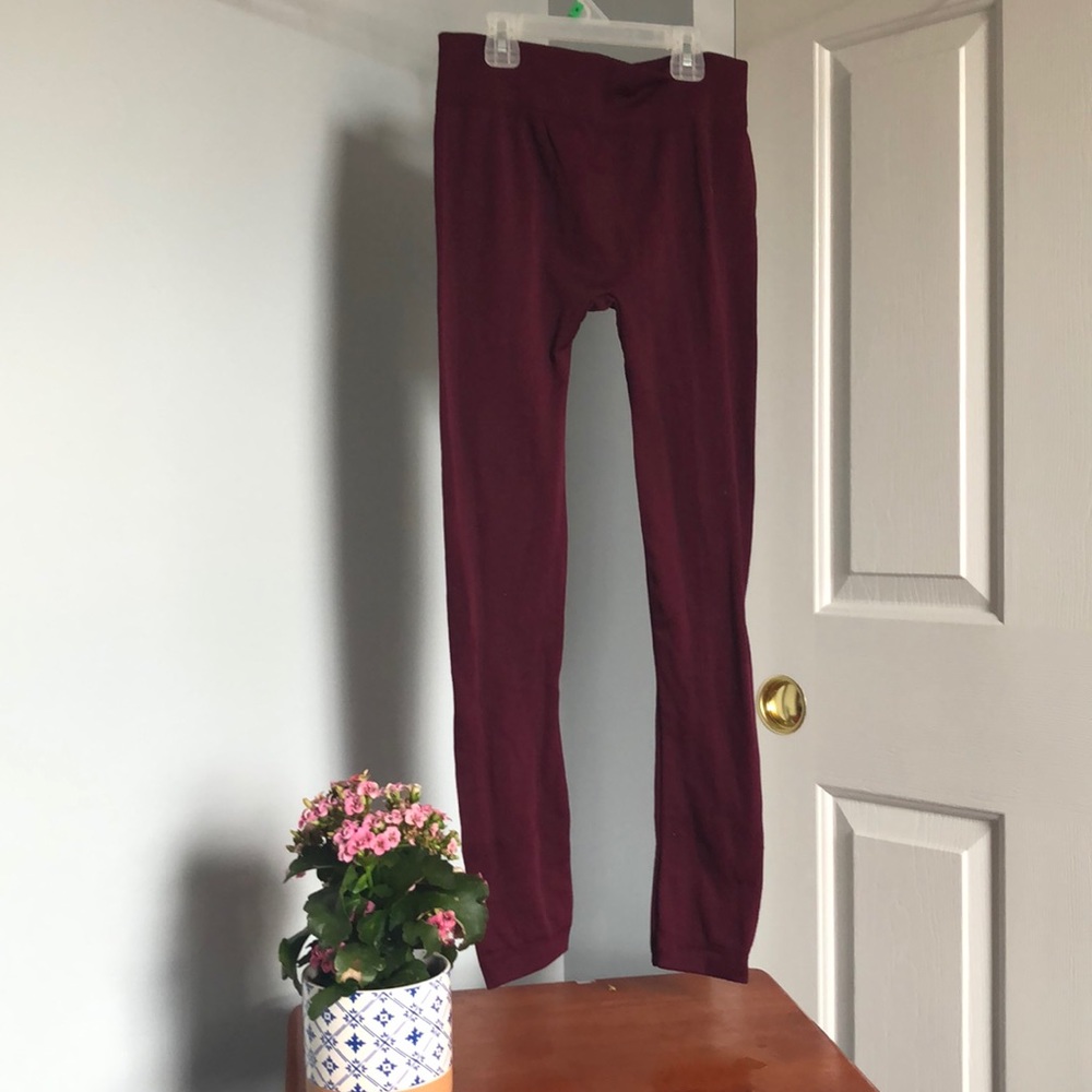 Maroon base layer leggings